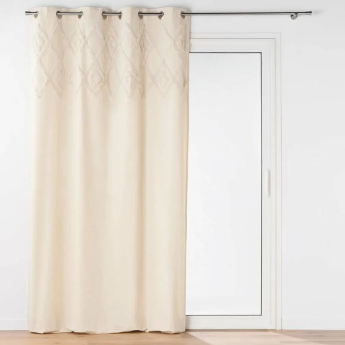 RIDEAU OEILLETS 140X240CM UNI TUFTE ATHENA NATUREL