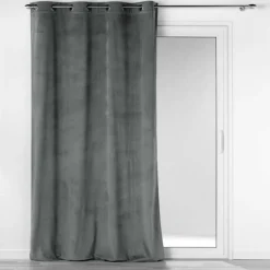 RIDEAU OEILLETS 140X260CM VELOURS COTELE CASUAL ANTHRACITE
