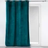 RIDEAU OEILLETS 140X260CM VELOURS COTELE CASUAL PETROLE