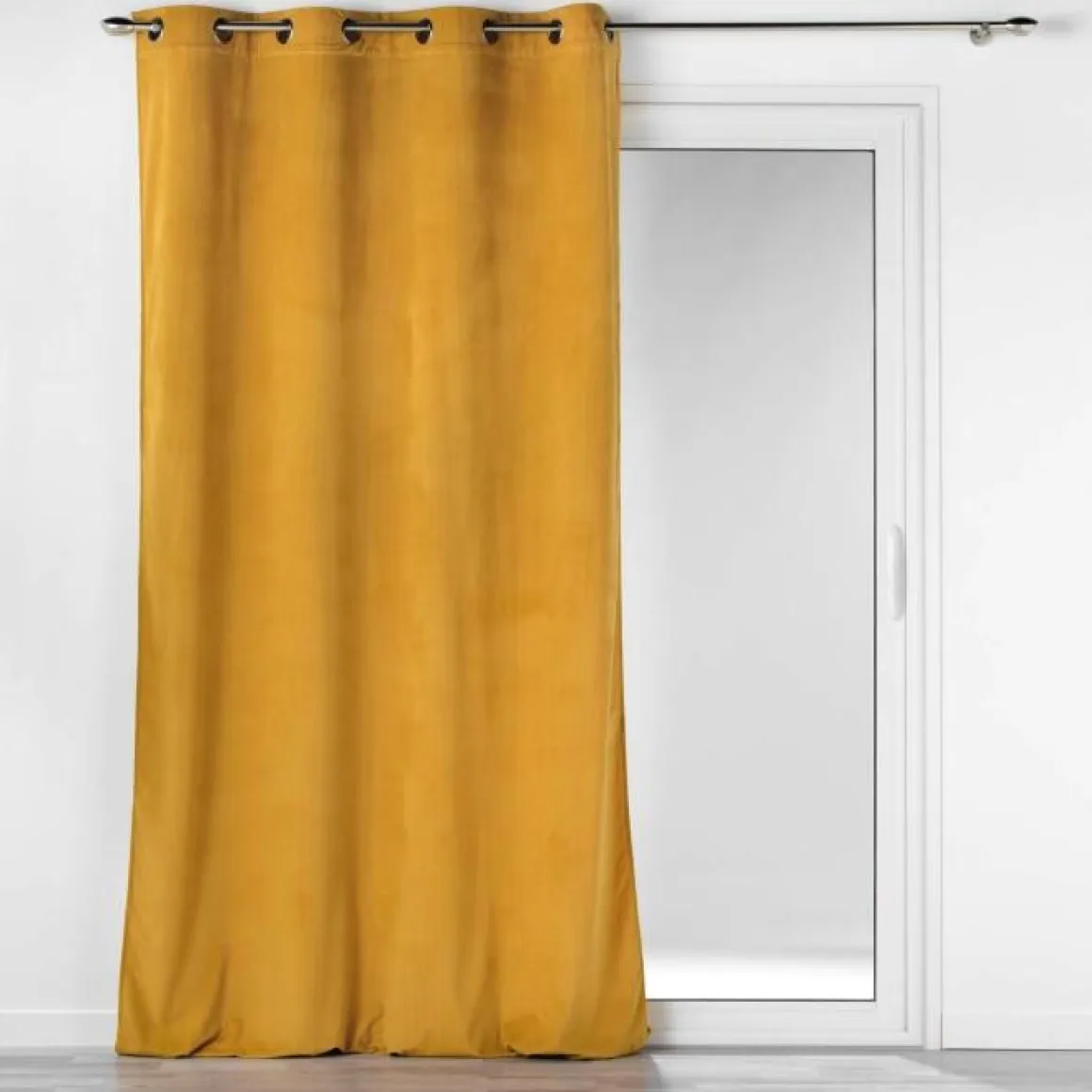 RIDEAU OEILLETS 140X260CM VELOURS COTELE CASUAL OCRE