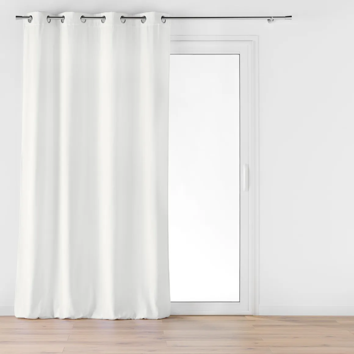 RIDEAU OEILLETS 140X260CM VELOURS JACQUARD MIKA BLANC