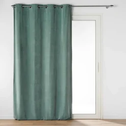 RIDEAU OEILLETS 135X260CM VELOURS UNI NOVANA SAUGE