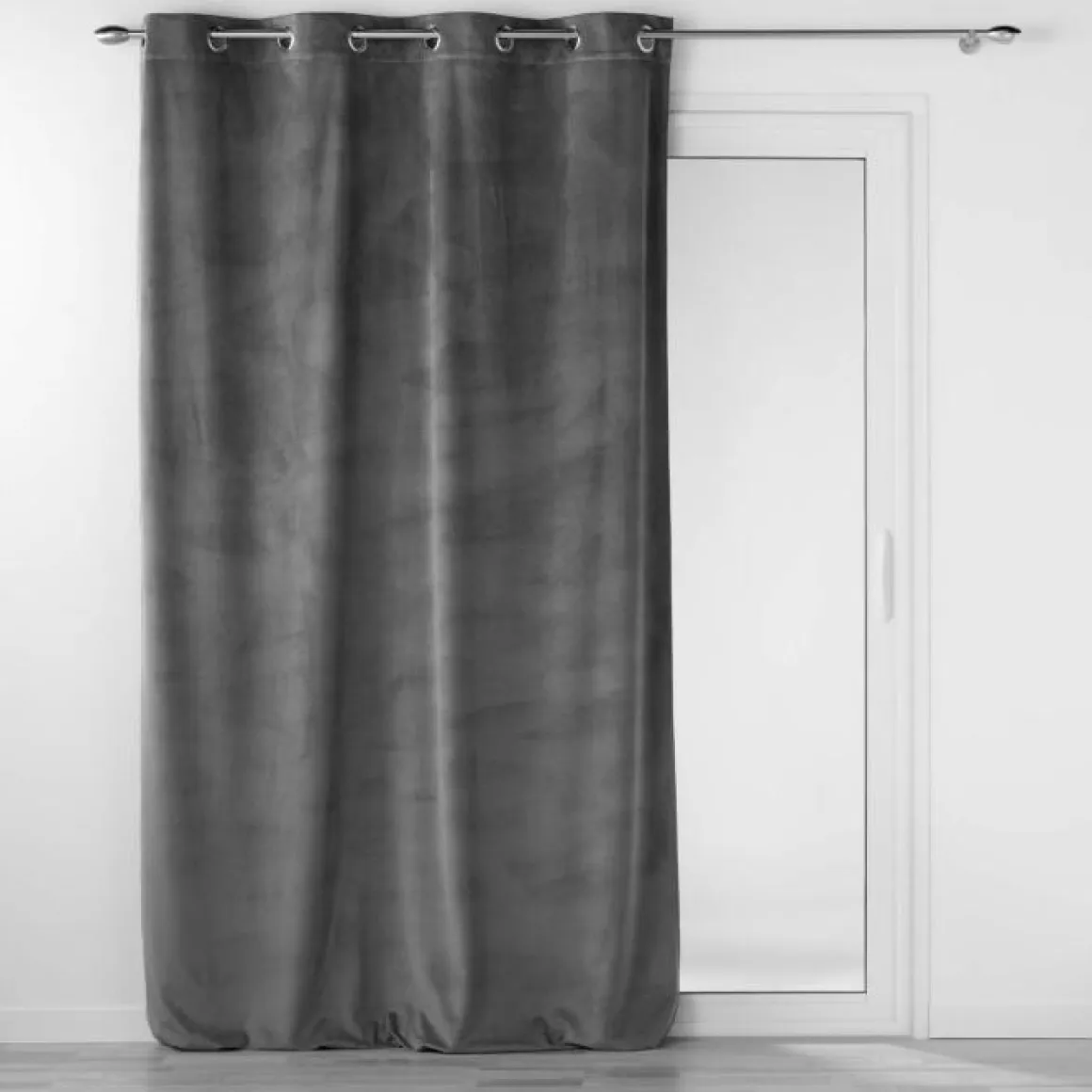 RIDEAU OEILLETS 140X260CM VELOURS VELOURIANE ANTHRACITE