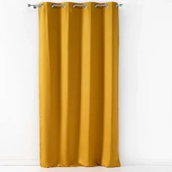 RIDEAU OEILLET 140X240CM SUEDE UNI SULTANE JAUNE