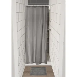 RIDEAU SPECIAL DOUCHE 120X180CM 8 ANNEAUX GRIS