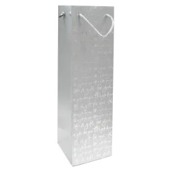 SAC CADEAU BOUTEILLE MOTIF ARGENT PAPIER