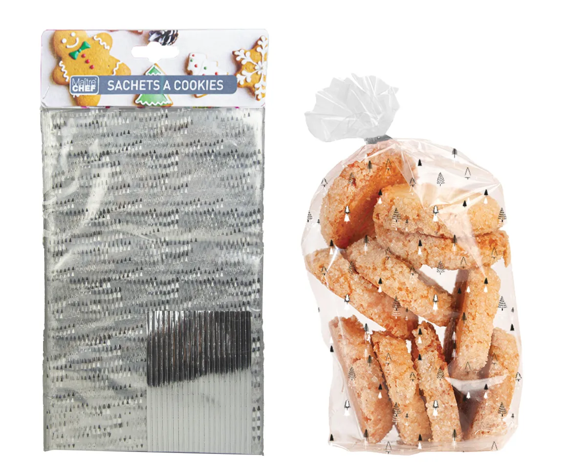 20 SACHETS COOKIE SAPIN NOIR
