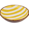 SALADIER ACACIA DECOR EMAILLE JAUNE 25X7CM