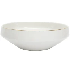 SALADIER EN PORCELAINE LISERE DORE D25CM