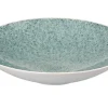 SALADIER PORCELAINE EMAIL REACTIF BLEU BLANC MAT D.30.5X7CM
