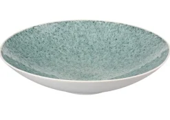 SALADIER PORCELAINE EMAIL REACTIF BLEU BLANC MAT D.30.5X7CM
