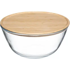SALADIER VERRE 2.5L COUVERCLE BAMBOU