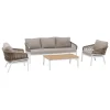 SALON ORIENGO TAUPE BLANC 5 PLACES