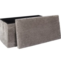 SCOTT COFFRE BANC PLIABLE COTELE TAUPE
