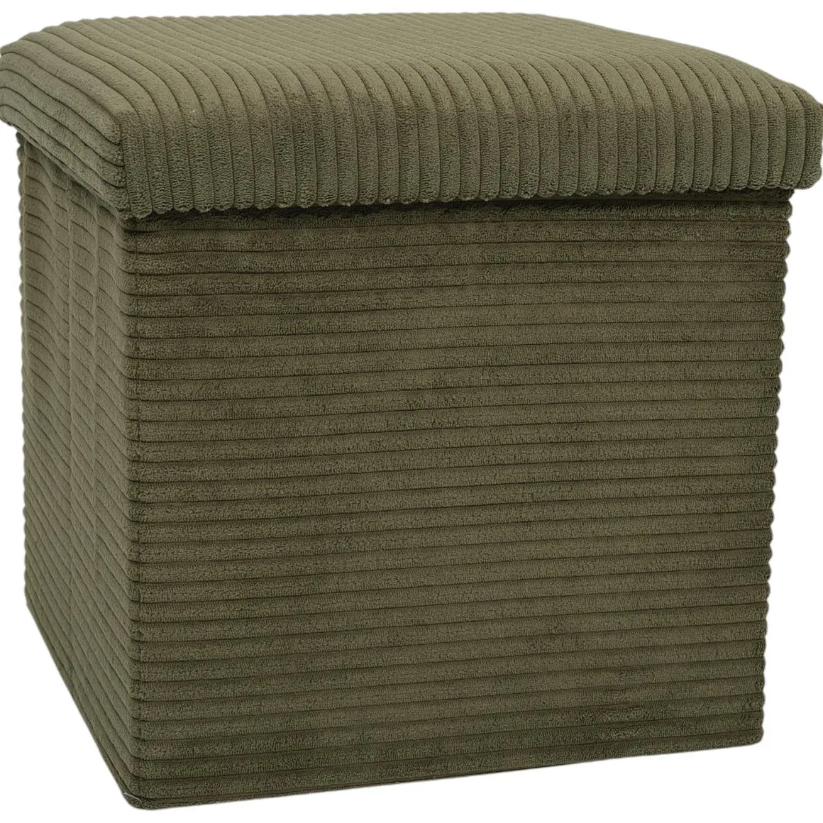 SCOTT COFFRE POUF PLIABLE COTELE VERT