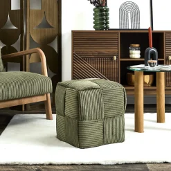 SCOTT POUF COTELE TRESSE VERT