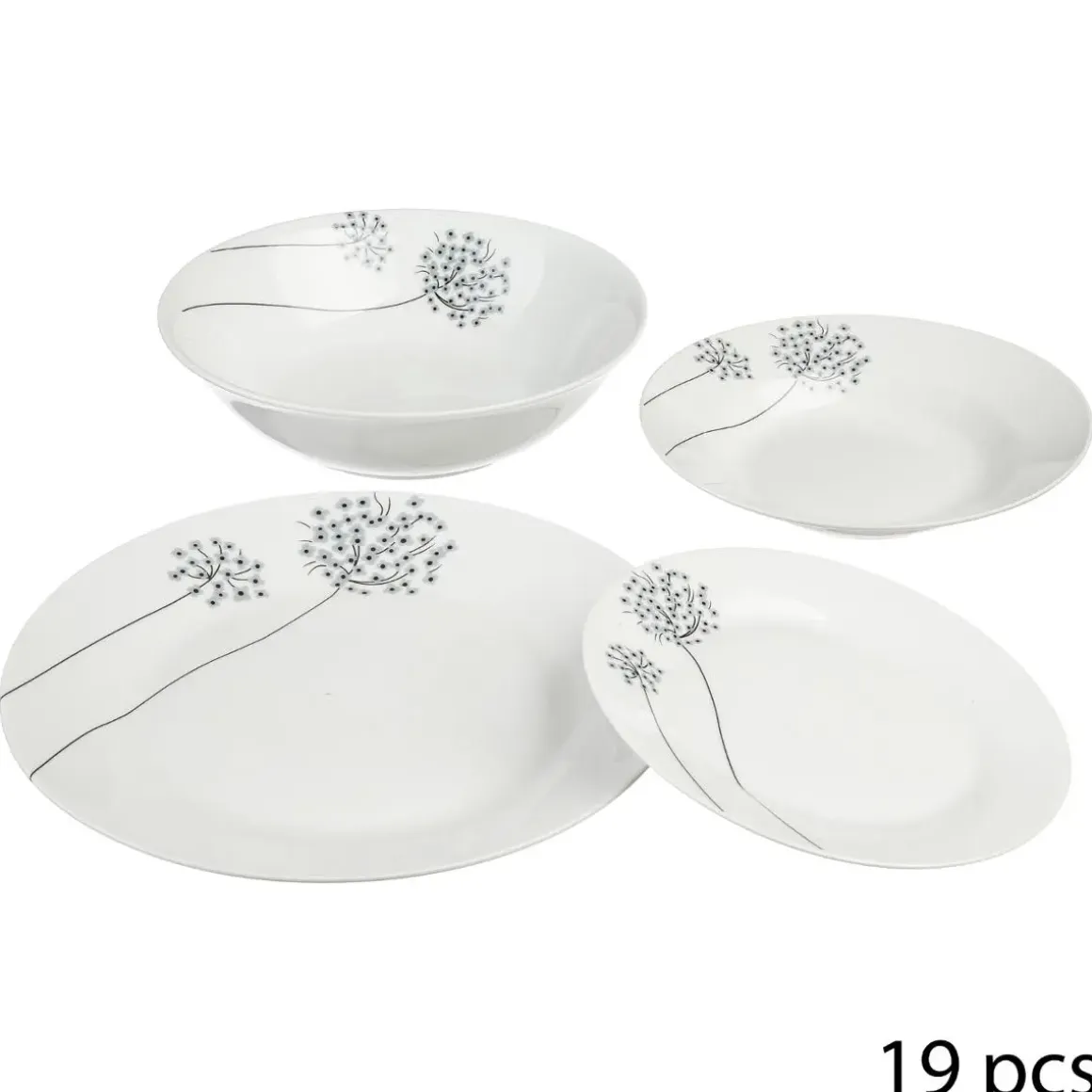 SERVICE 19PCS FLEUR LEGERE GRI