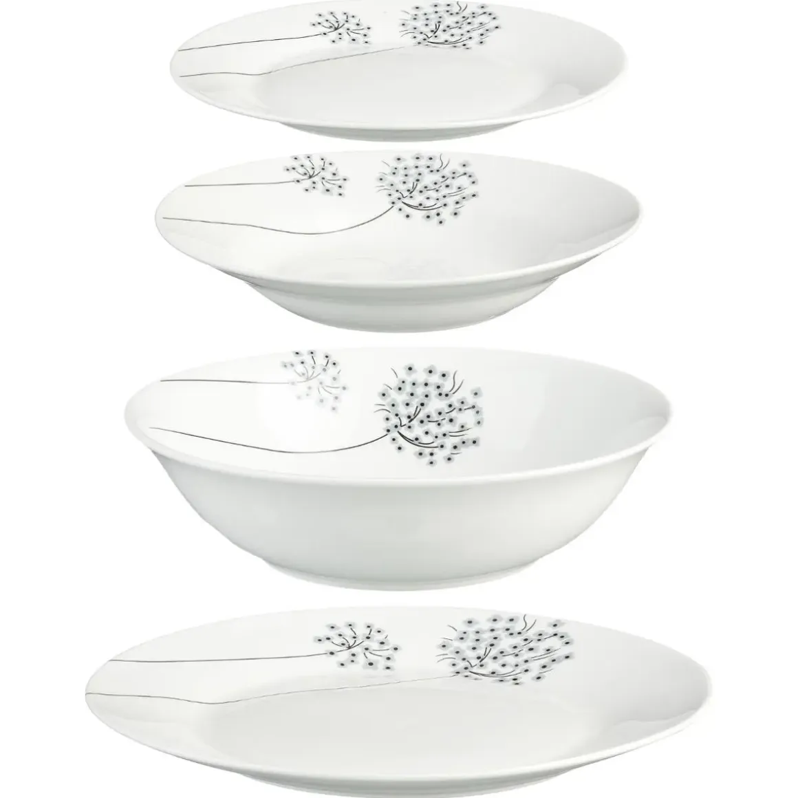 SERVICE 19PCS FLEUR LEGERE GRI