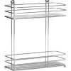 SERVITEUR METAL 2 ETAGERES PLATEAUX CHROME GRIS