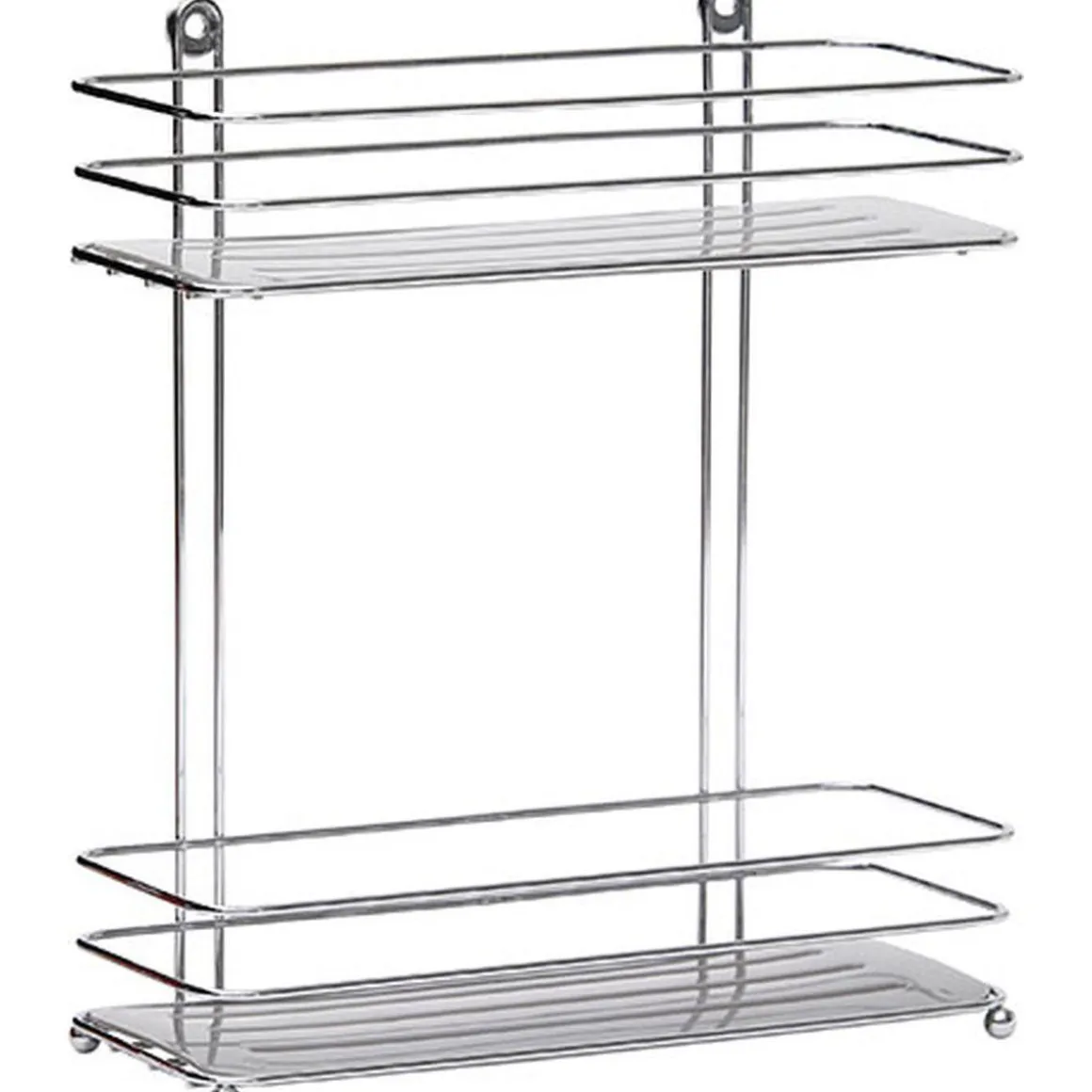 SERVITEUR METAL 2 ETAGERES PLATEAUX CHROME GRIS