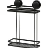 SERVITEUR METAL 2 ETAGERES SUR VENTOUSE NOIR