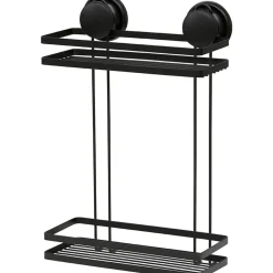 SERVITEUR METAL 2 ETAGERES SUR VENTOUSE NOIR