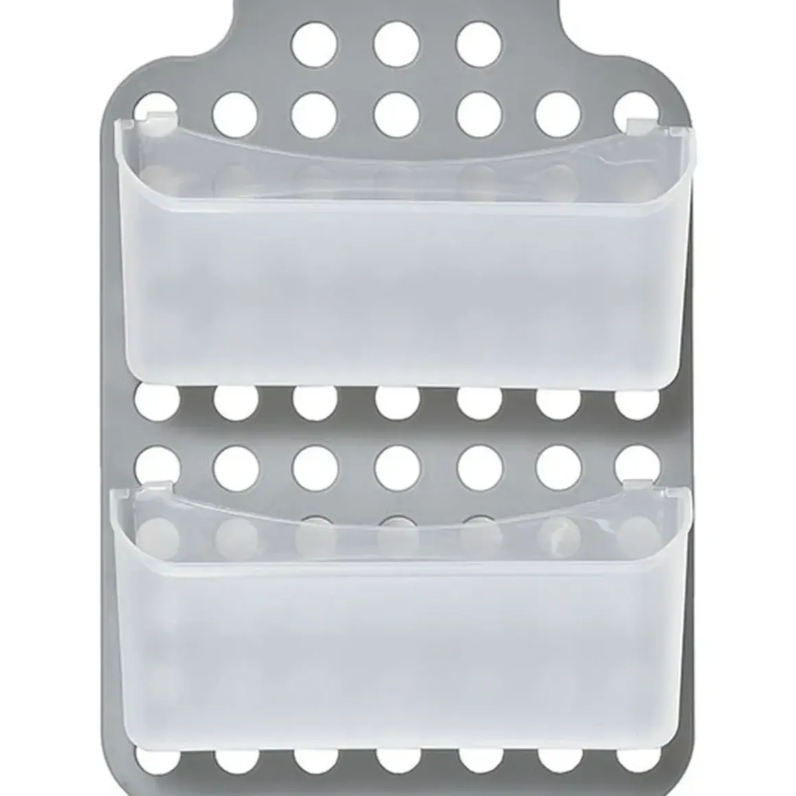 SERVITEUR PAROI DE DOUCHE ET 2 PANIERS GRIS TRANSPARENT