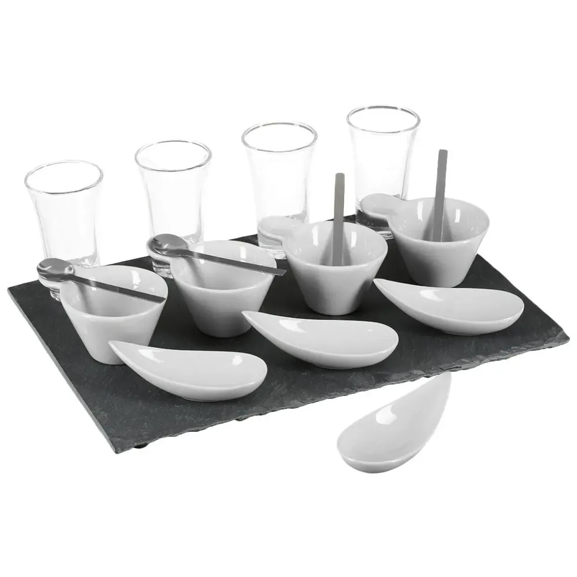 SET APERITIF ARDOISE 17 PIECES