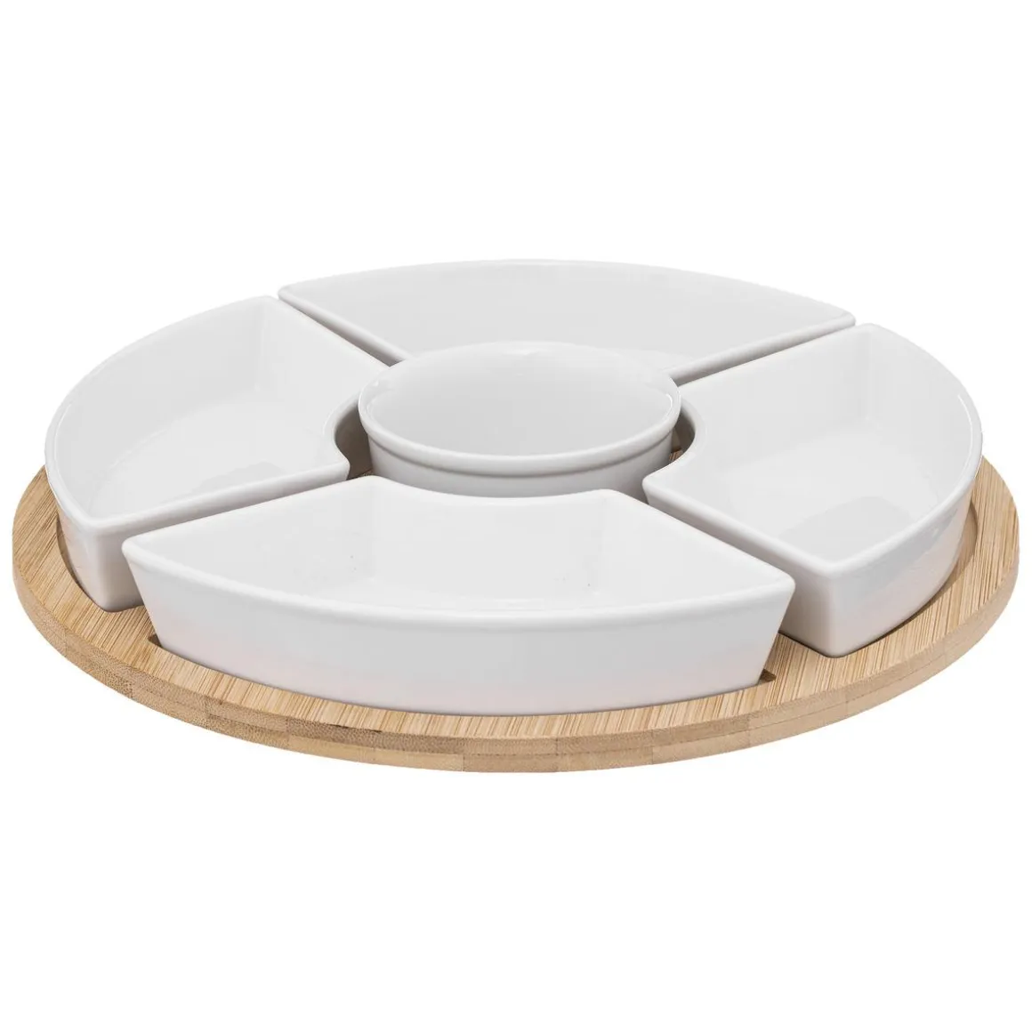 SET APERITIF BAMBOU BLANC ROND X6 PIECES