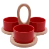 SET APERO 3 COUPELLES ROUGE ET PLATEAU