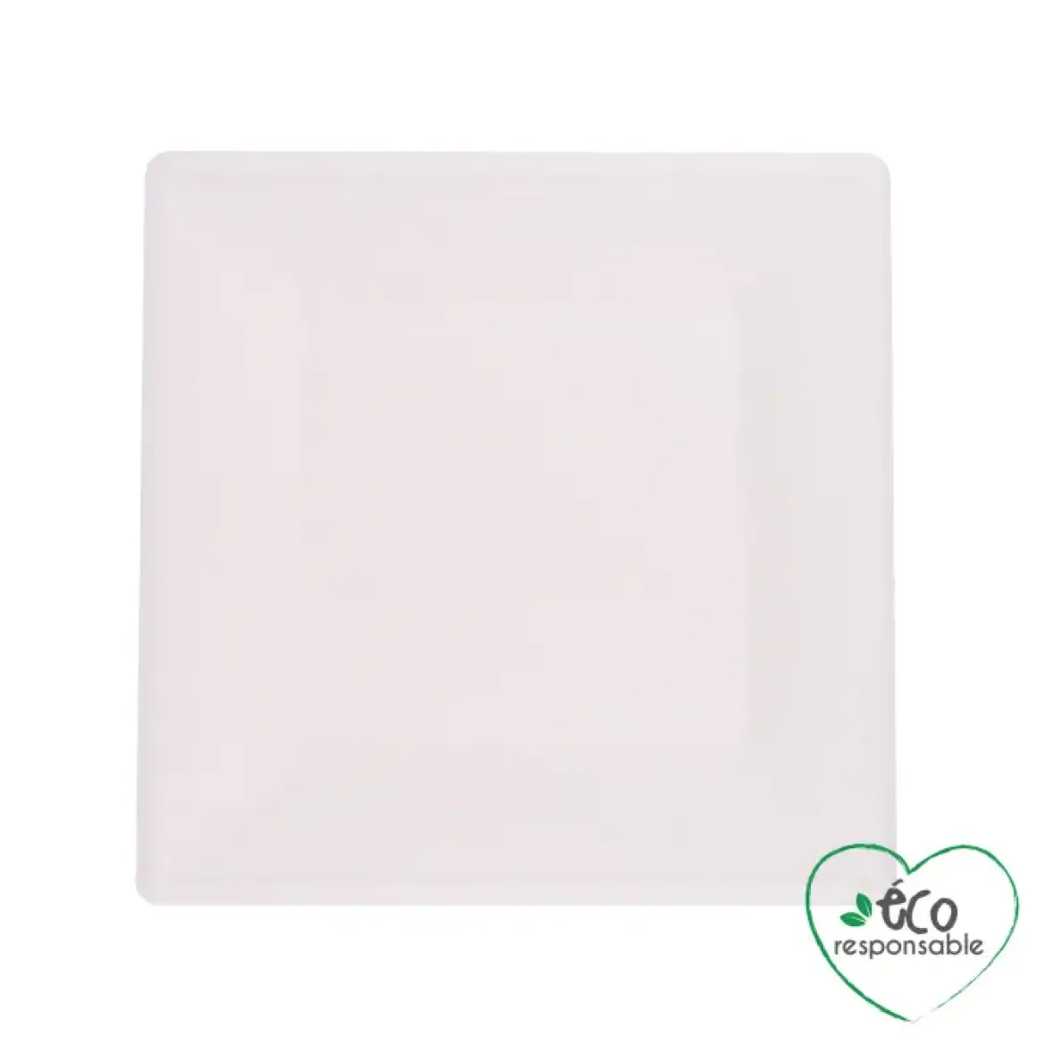 SET 12 ASSIETTES CARREES CANNE A SUCRE 15CM BLANC