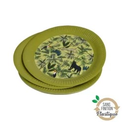 SET 10 ASSIETTES CARTON D.23CM PALMERAIE