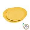 SET 20 ASSIETTES CARTON D.18CM VITAMINE JAUNE MOUTARDE