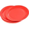 SET 20 ASSIETTES RONDE CARTON D.23CM ROUGE