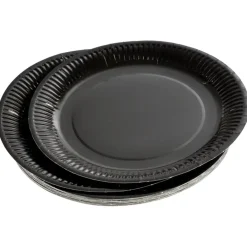 SET 20 ASSIETTES RONDES D.23CM NOIR