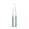 SET 2 BOUGIES CHANDELIER H.26CM TIE DYE BLANC ET CELADON