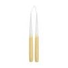 SET 2 BOUGIES CHANDELIER H.26CM TIE DYE BLANC ET SEMOULE