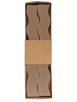 SET 2 BOUGIES ONDULEES 3X23.5CM MARRON
