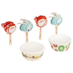 SET 50 CAISSETTES ET 25 PIQUES NOEL