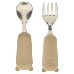 SET COUVERTS CUILLERE ET FOURCHETTE YUM BEIGE L.16.5CM