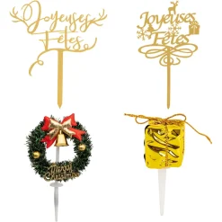 SET 4 DECO GATEAUX NOEL