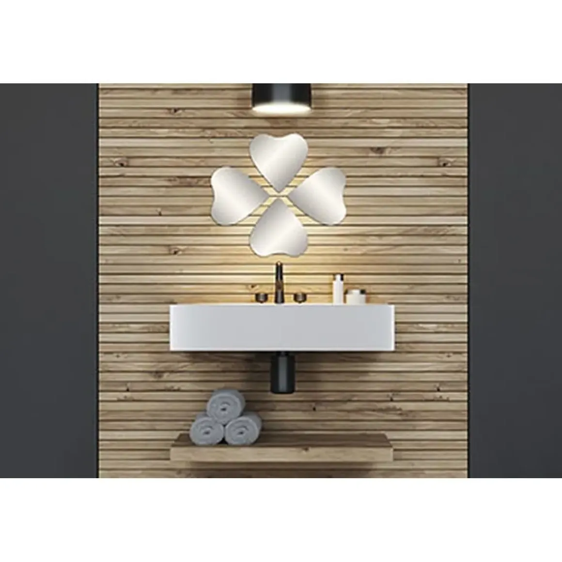 SET DE 4 MIROIRS COEURS 20X20CM 2MM UNI