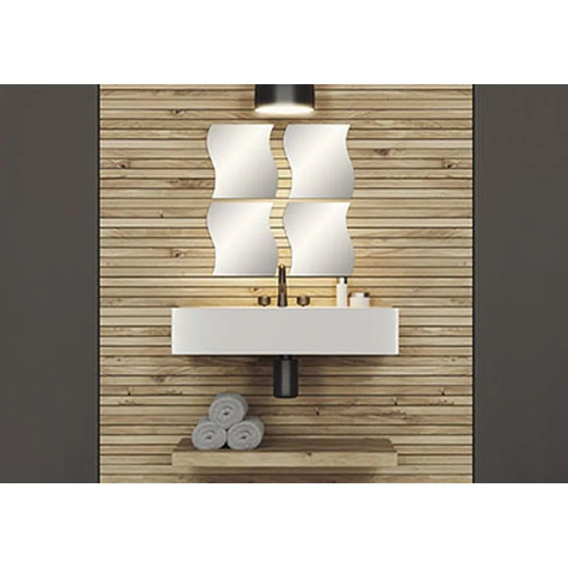 SET DE 4 MIROIRS VAGUES 28X30CM 2MM UNI