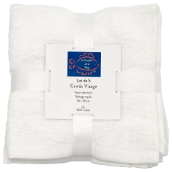 SET DE 5 SERVIETTES INVITE 30X30CM BLANC