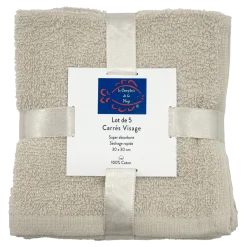 SET DE 5 SERVIETTES INVITE 30X30CM BEIGE