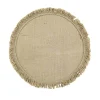 SET DE TABLE 0 38CM JUTE UNI ET FRANGES FRANGYSS