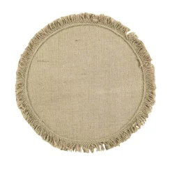SET DE TABLE 0 38CM JUTE UNI ET FRANGES FRANGYSS
