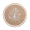 SET DE TABLE D.38CM JUTE IMPRIME ET FRANGES MOGADOR NATUREL