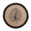 SET DE TABLE D.38CM JUTE IMPRIME ET FRANGES MOGADOR NOIR