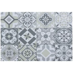 SET DE TABLE VINYLE MOSAIQUE CARREAUX BETON GRIS 45X30CM